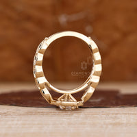 Marquise Diamond Engagement Ring With Cathedral Band.