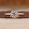 Old European Cut Engagement Ring With Round OEC Diamond In Bezel Setting.