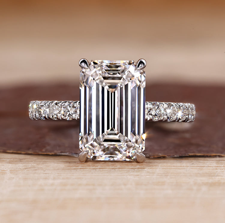 Pave diamond engagement ring design.
