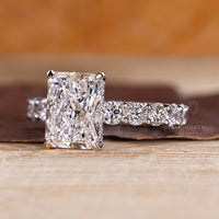 Custom diamond ring designed for unique engagement styles.
