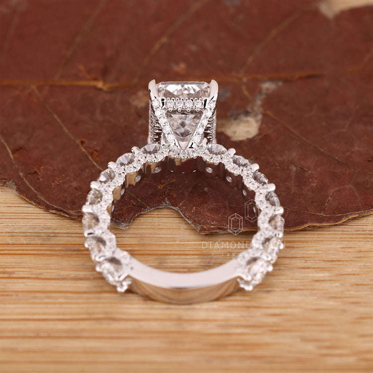 IGI certified radiant diamond ring handmade in white gold.
