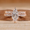 Dutch marquise wedding ring with round lab diamonds