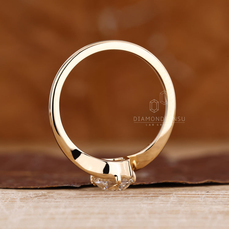 Old European cut diamond ring with handmade jewelry craftsmanship.
