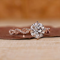 Nature inspired engagement ring crafted with Lab Grown Diamonds.

