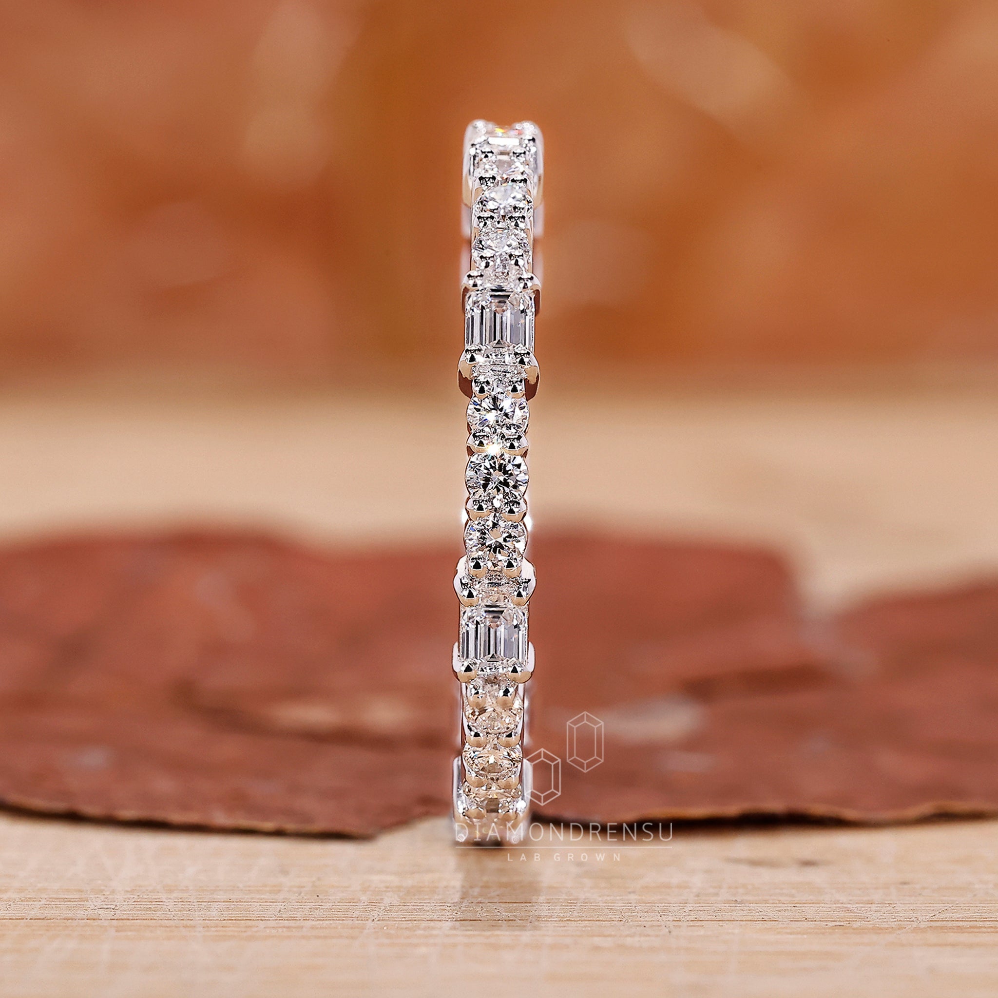 Round Diamond Wedding Band in a luxurious setting.
