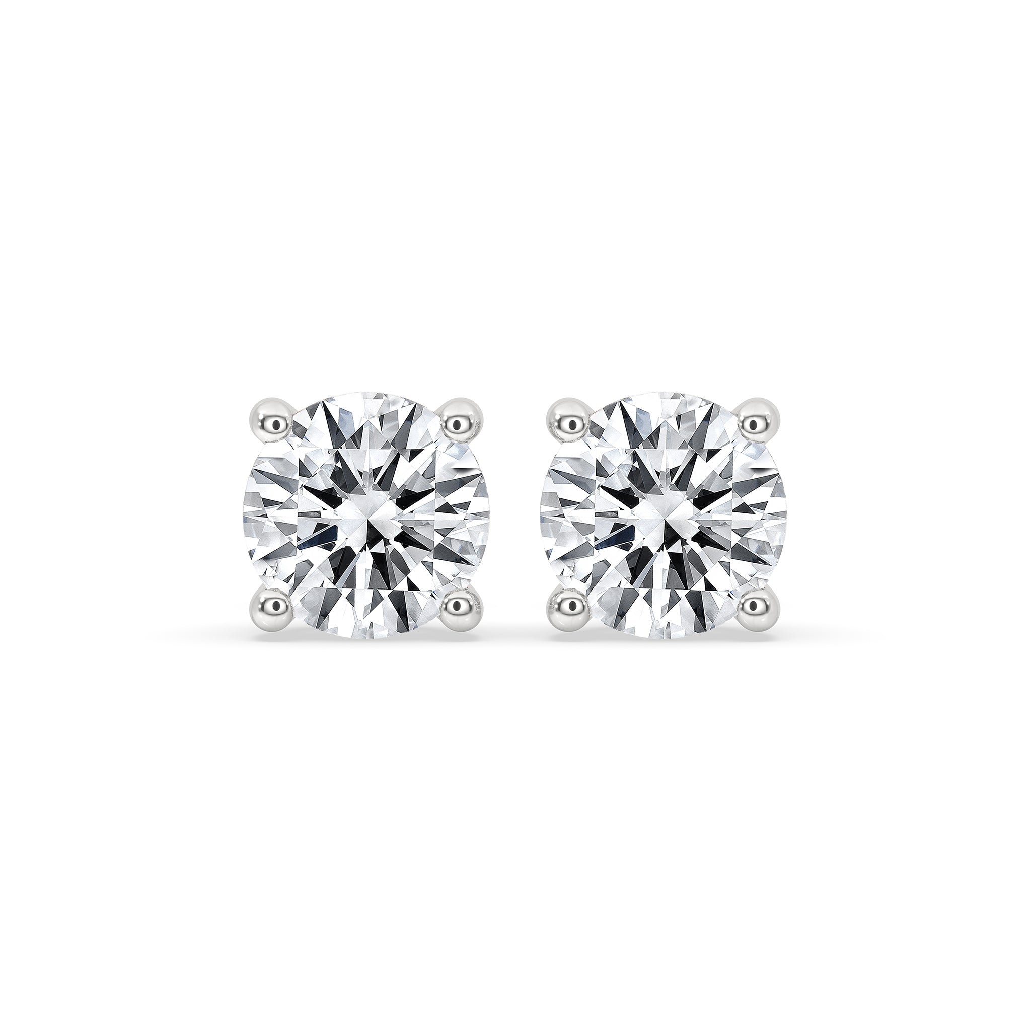 925 Silver Stud Earring Studded With 5 MM Round Cut Moissanite