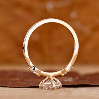 IGI certified cushion and marquise diamond ring.
