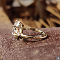 6 prong claw setting for a secure and elegant moissanite ring.
