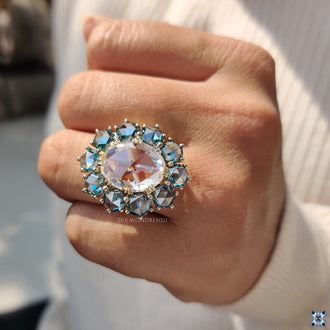 Oval cut engagement ring, halo engagement ring
