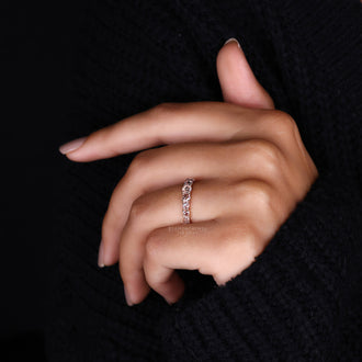 Half Eternity Wedding Band with sparkling diamonds.
