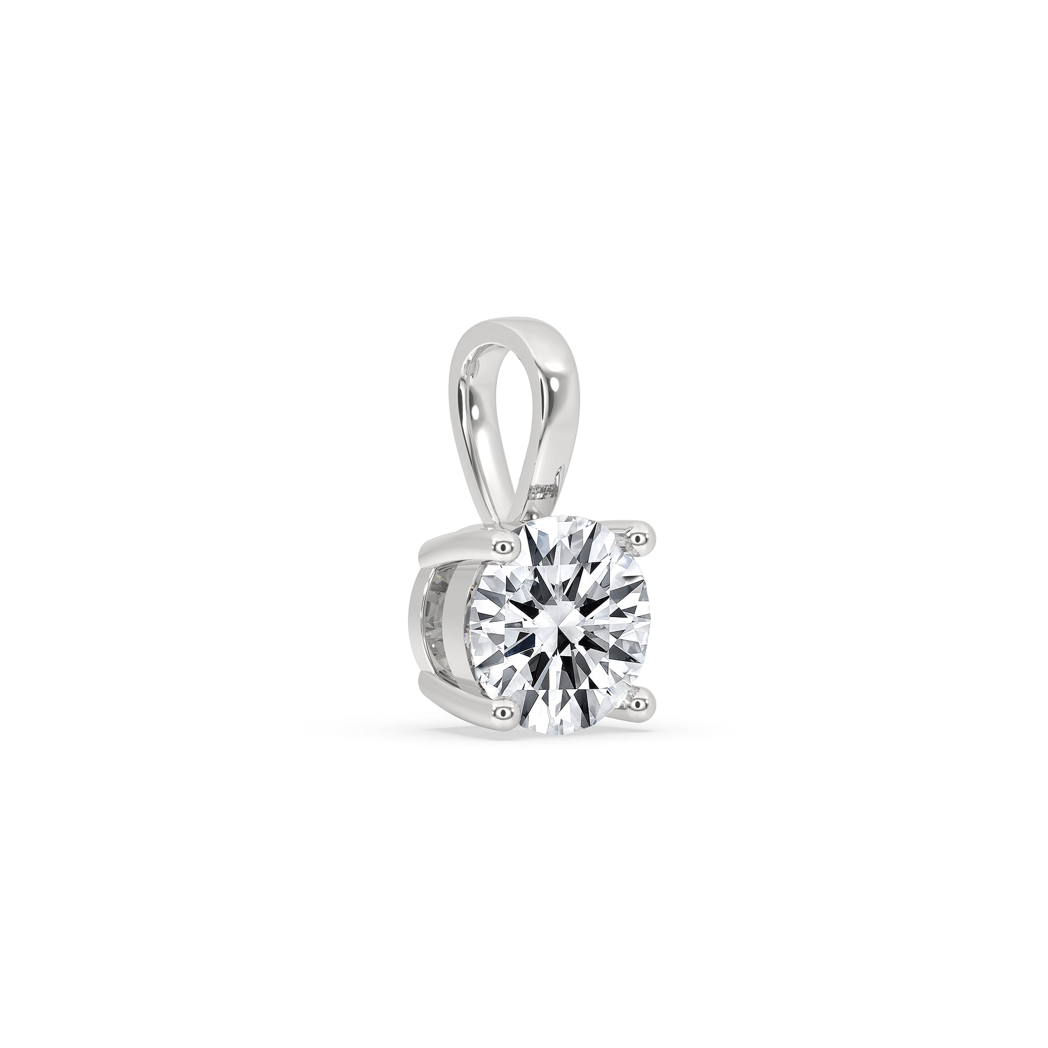 925 Silver Round Cut Moissanite Pendant