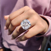 Round cut moissanite ring with brilliant shine