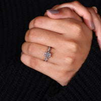 Radiant Cut Engagement Ring - Hidden Halo