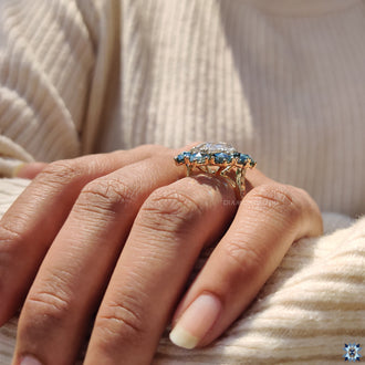 Pave ring, cathedral engagement ring
