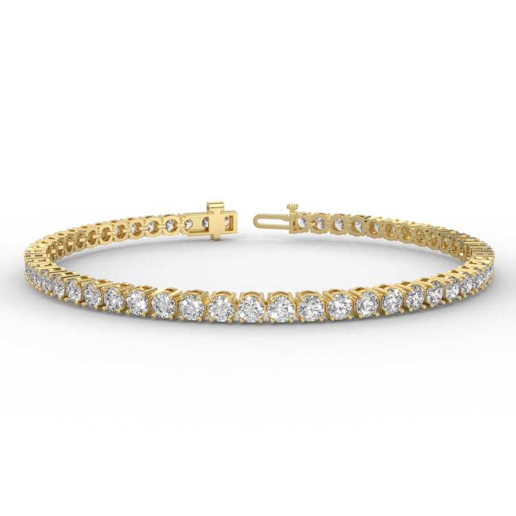 Lab grown diamond bracelet in 14k yellow gold.
