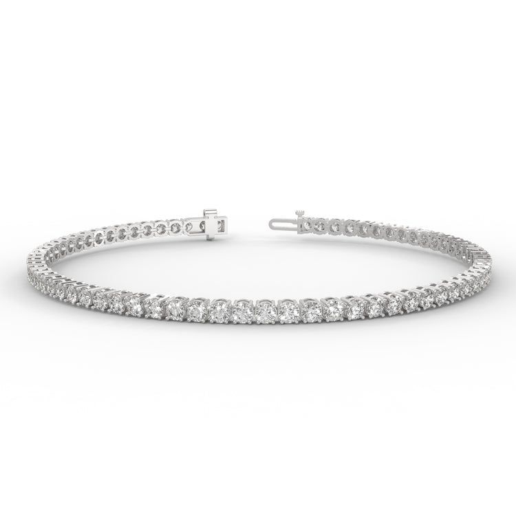 White gold bracelet for women with lab diamonds.
