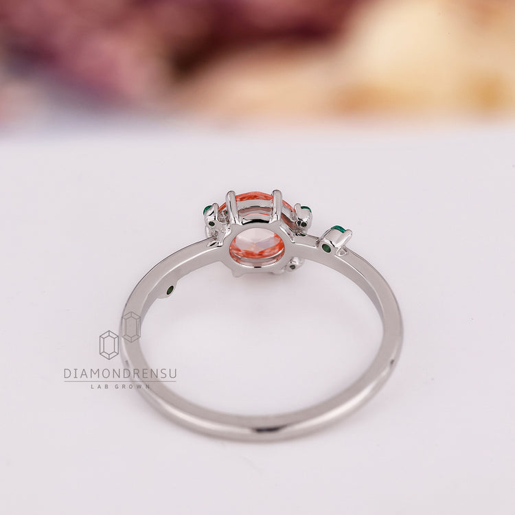 Handmade round rose cut ring with six prong setting.