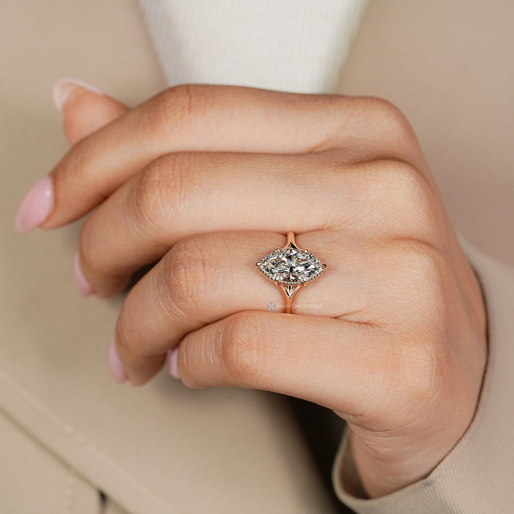 IGI certified marquise diamond ring.