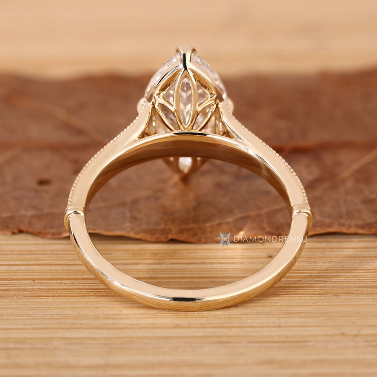 Vintage style Art Deco marquise diamond ring.