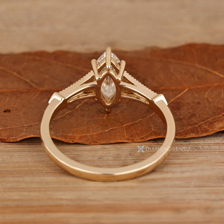 Handmade vintage style ring with milgrain detailing.