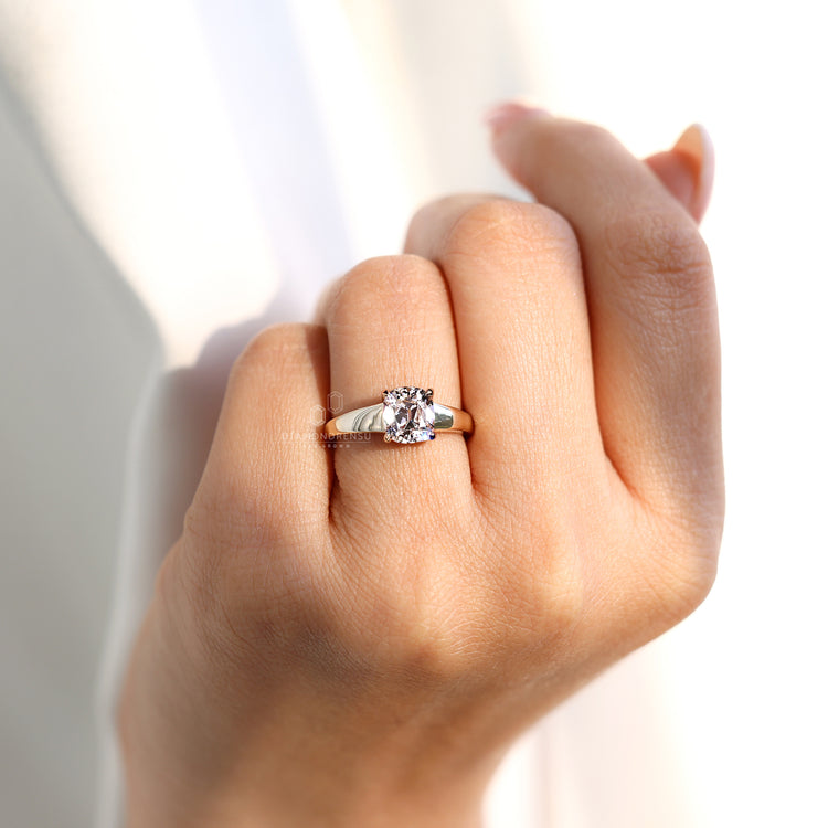 Classic Solitaire Ring With Four Claw Prong Setting.
