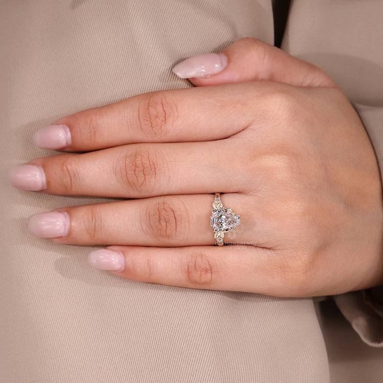 Diamondrensu handmade coffin ring with nature inspired details.