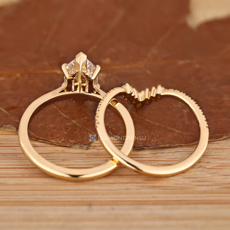 Dutch marquise bridal set with hidden halo