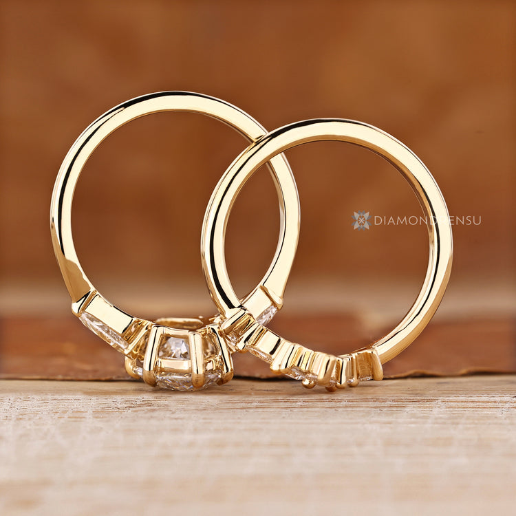 Handmade marquise cut wedding ring by Diamondrensu.