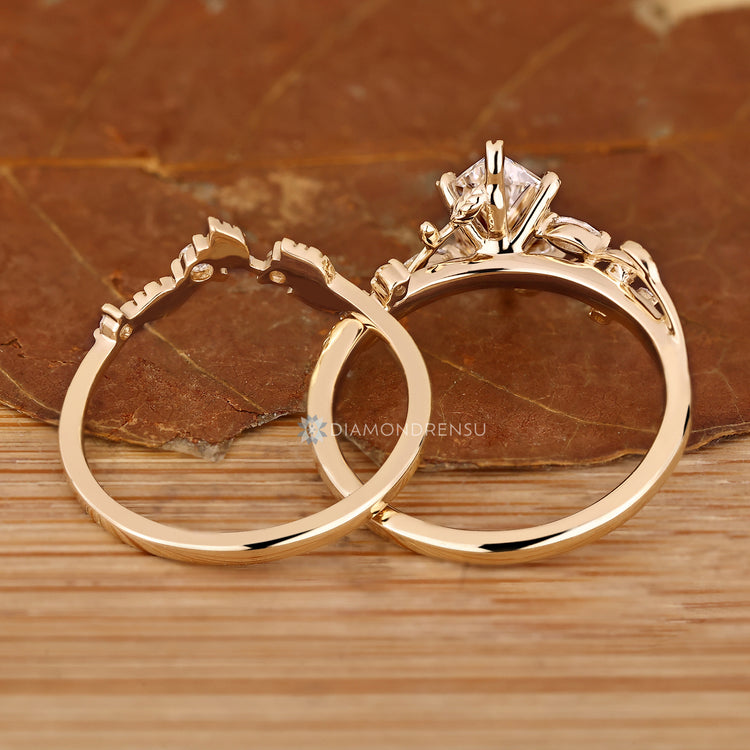 Handmade marquise ring with nature inspired cluster setting