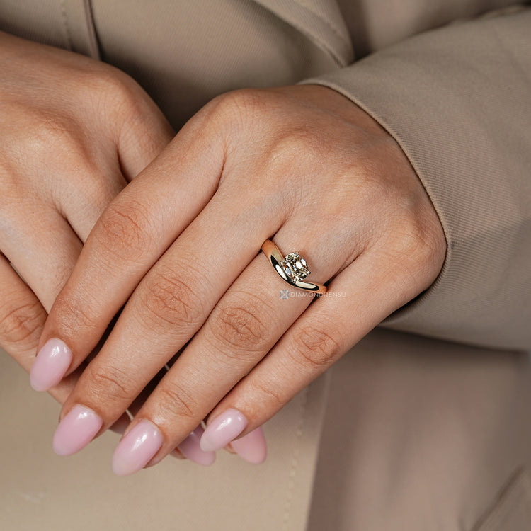 Handmade cushion old mine cut ring by Diamondrensu.