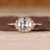 Cushion Old Mine cut diamond ring with muse setting.
