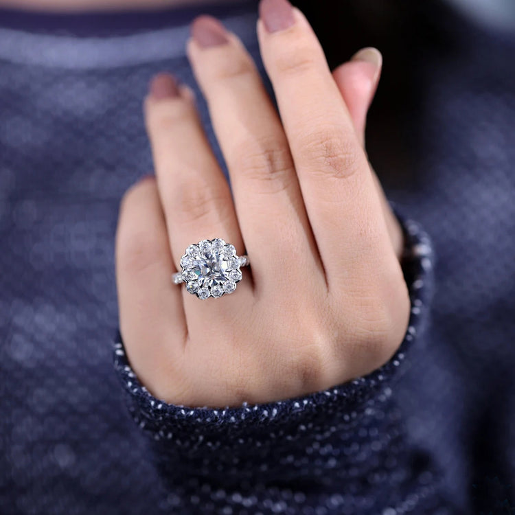 Stunning cushion cut moissanite ring with timeless sparkle
