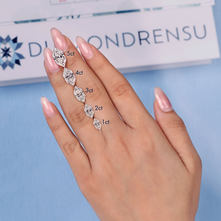 Dutch marquise diamond with a distinctive elongated shape.
