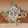 Nature inspired bridal set with a Dutch marquise center stone.