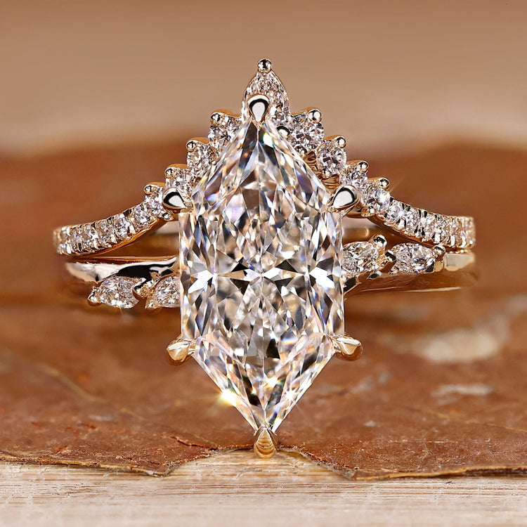 Dutch marquise wedding ring with marquise side stones.