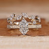 Dutch Marquise wedding ring with vintage Art Deco style.