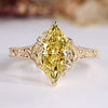 Dutch marquise diamond ring in yellow with vintage style.