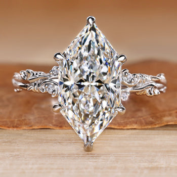 Dutch marquise ring with a Branch Inspired Shank.