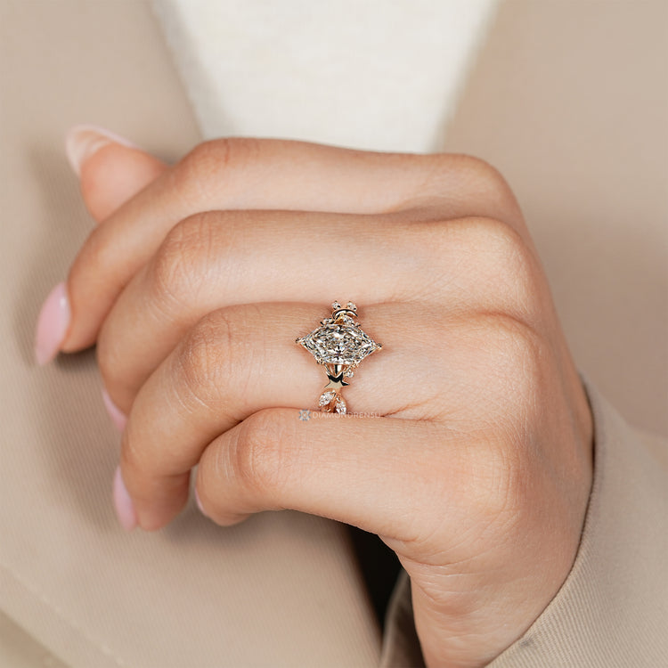 Dutch marquise ring with a six leaf style prong setting.