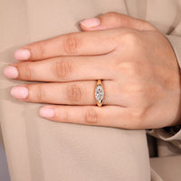 Marquise Cut Engagement Ring in Gypsy Setting