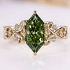 Green Dutch marquise diamond ring.