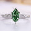 Green Dutch marquise diamond ring in Art Deco style.