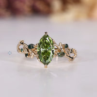 IGI certified lab grown diamond marquise engagement ring.