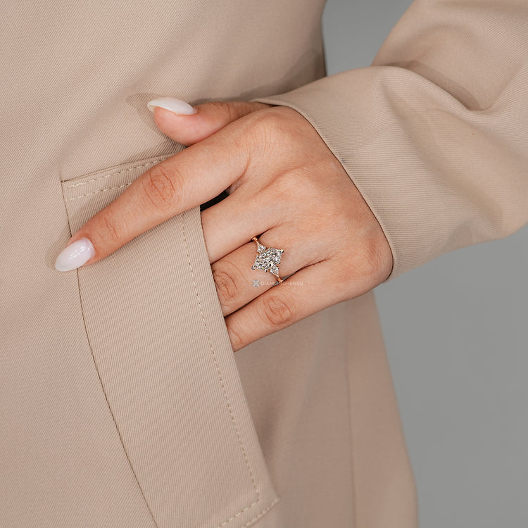 IGI certified Dutch marquise trilogy diamond ring by Diamondrensu.