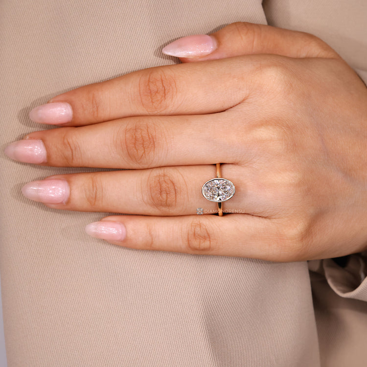 Bezel solitaire style diamond ring.