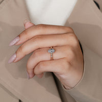 Nature inspired lab grown oval diamond ring.