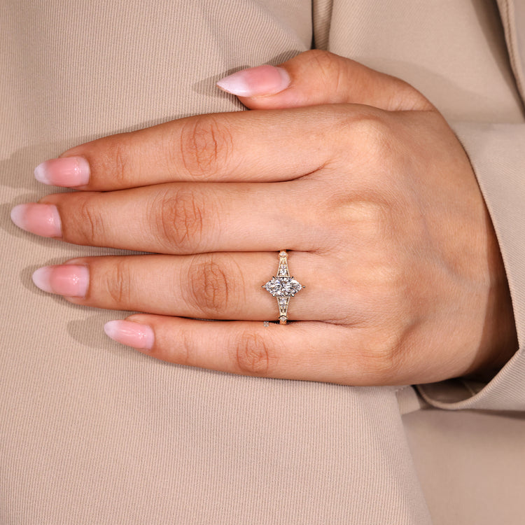 IGI certified engagement ring with handmade design.