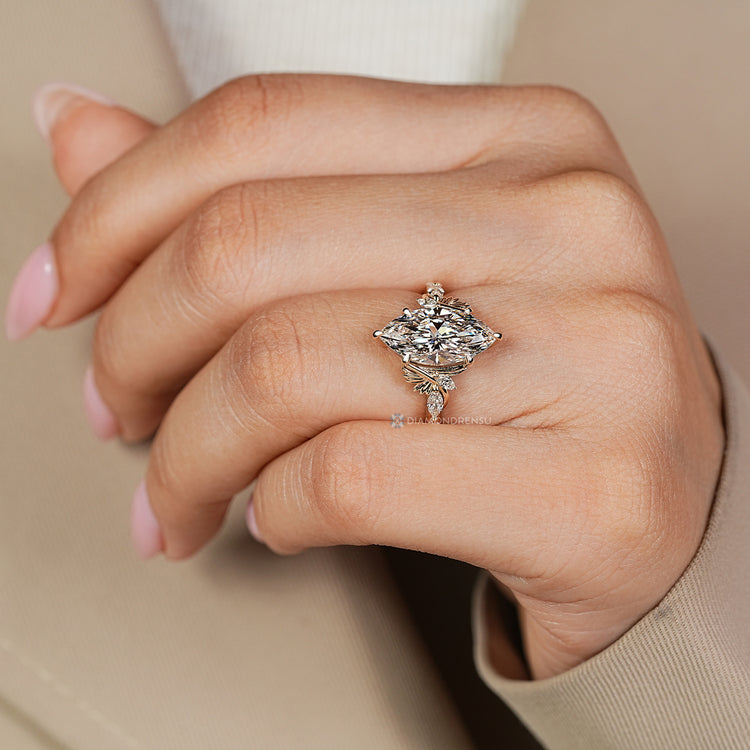 Lab grown diamond completes this handmade ring.
