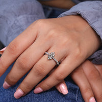 Pave setting ring featuring lab grown diamonds.
