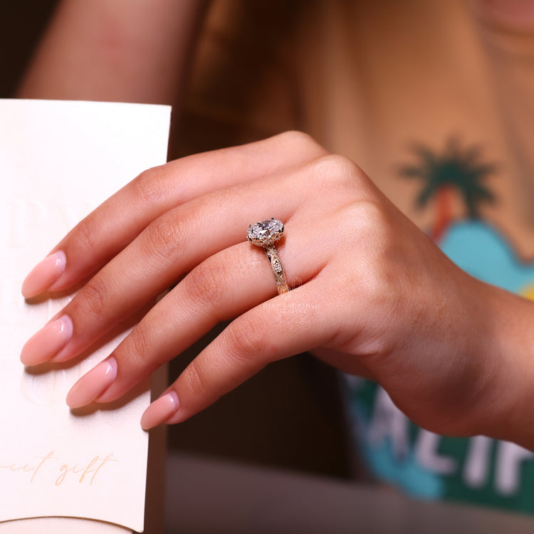 Hidden halo ring showcasing a delicate and beautiful diamond setting.
